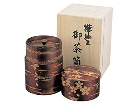 Cherry wood Chazutsu gift set Tea box