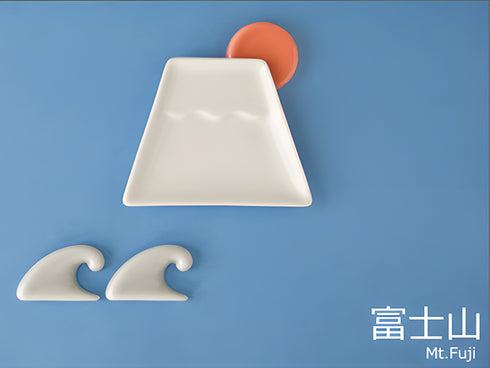 Mt Fuji sauce plates (set of 2)