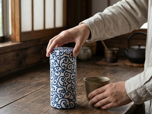 Aizome tea canister Tea accessories