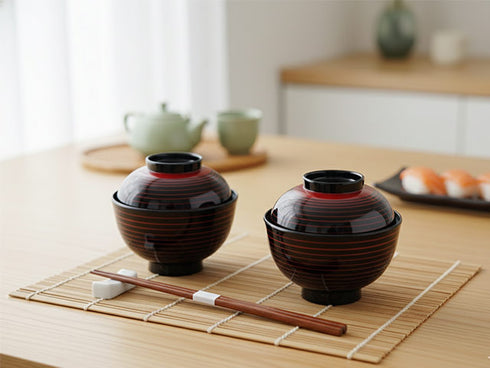 Miyako bowls with lids ×4