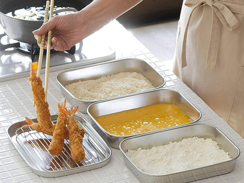 Stainless Tempura Vat set plate