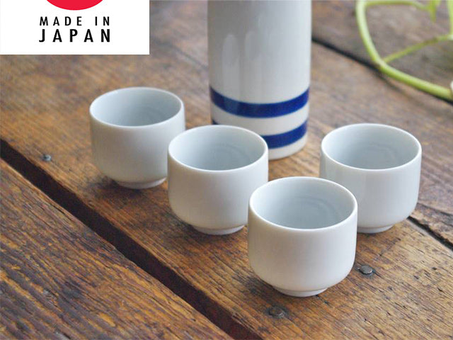 Janome Sake Set | Snake Eye Kutani Porcelain Made in Japan | Japanese ...